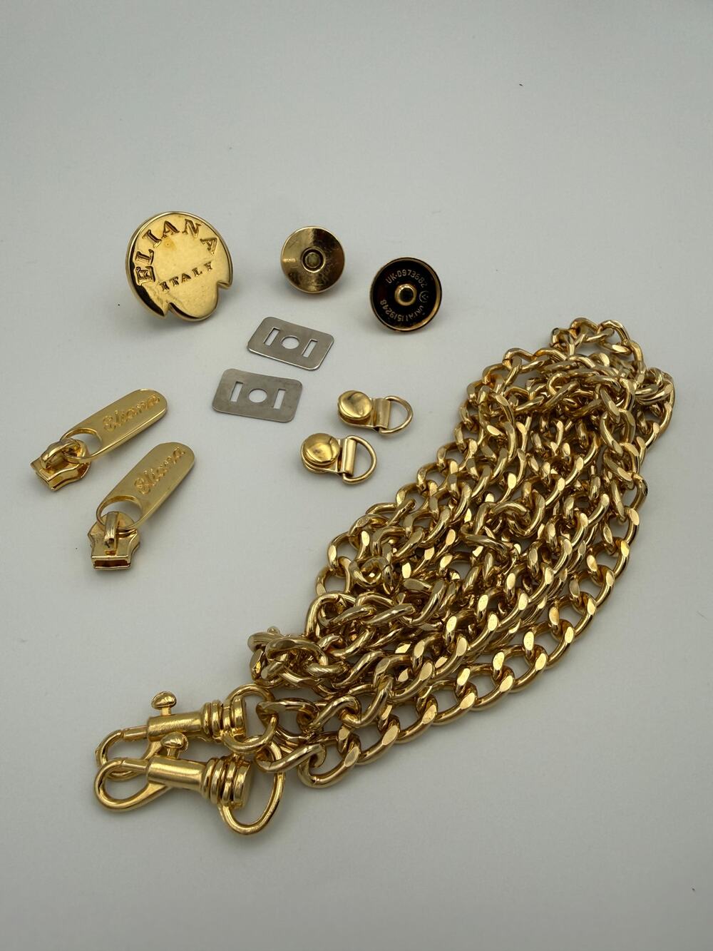 Vintage Gold Tone Handbag Hardware Lot 49” Chain Strap Purse Repair Salvage